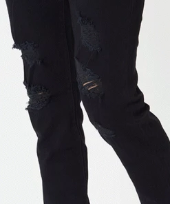 KANCAN Henry Black Distressed Regular Skinny
